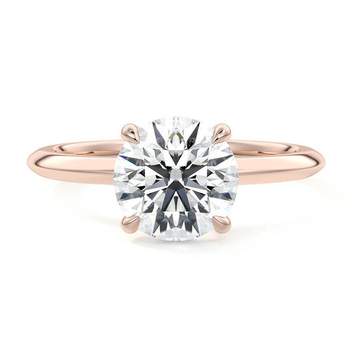 Sonia - Round Rose Gold Lab Grown Diamond Engagement Ring | Nura Lab