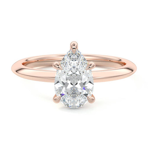 Sonia - Pear Rose Gold Lab Grown Diamond Engagement Ring | Nura Lab
