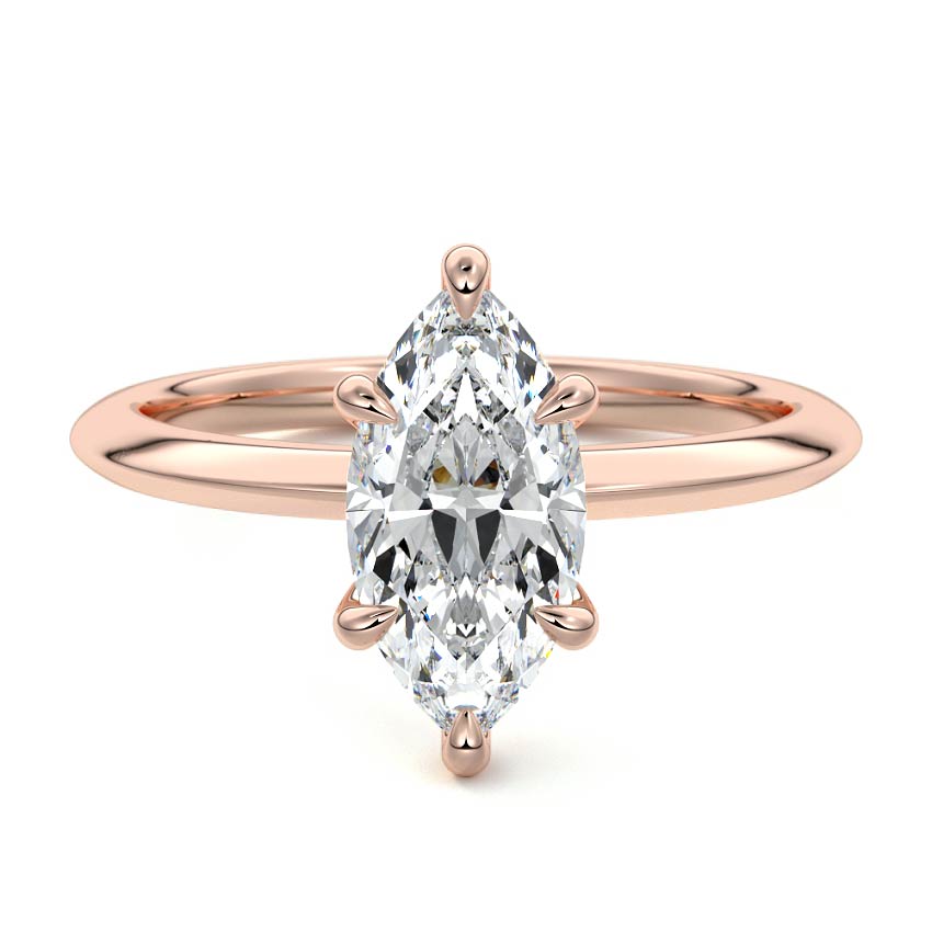 Sonia - Marquise Rose Gold Lab Grown Diamond Engagement Ring | Nura Lab