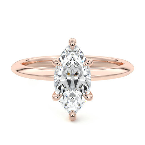 Sonia - Marquise Rose Gold Lab Grown Diamond Engagement Ring | Nura Lab