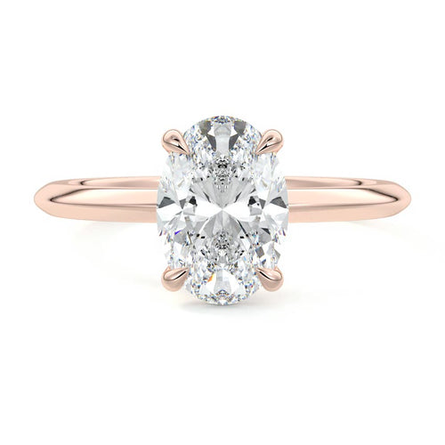 Sonia - Oval Rose Gold Lab Grown Diamond Engagement Ring | Nura Lab