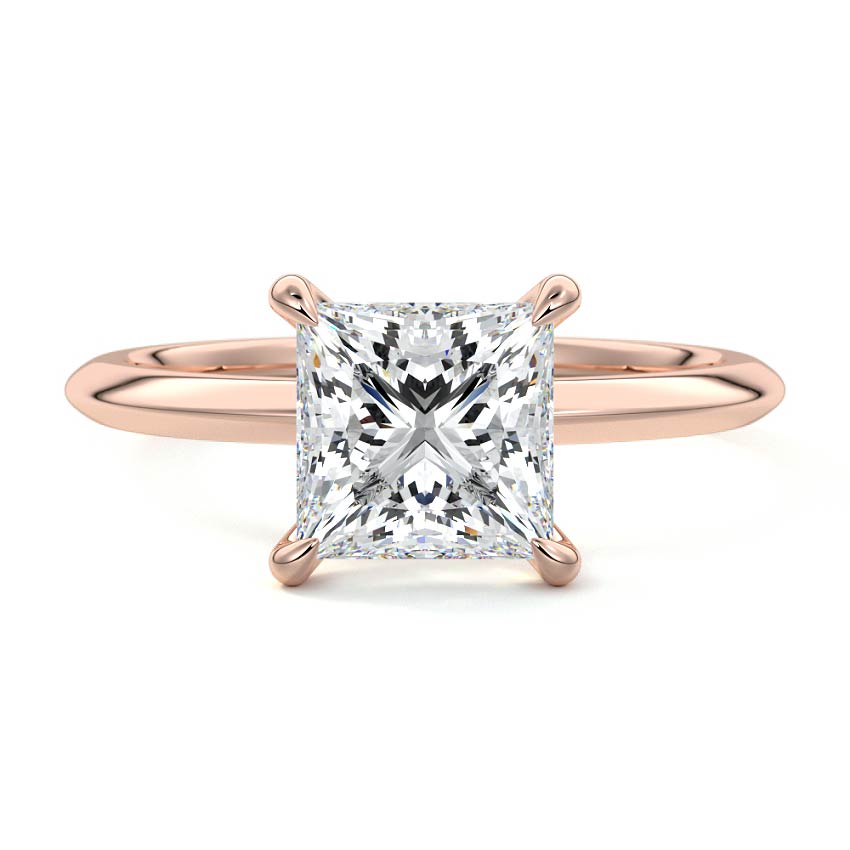 Sonia - Princess Rose Gold Lab Grown Diamond Engagement Ring | Nura Lab