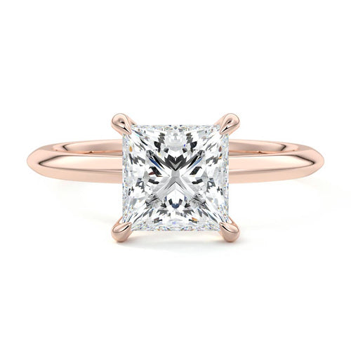 Sonia - Princess Rose Gold Lab Grown Diamond Engagement Ring | Nura Lab