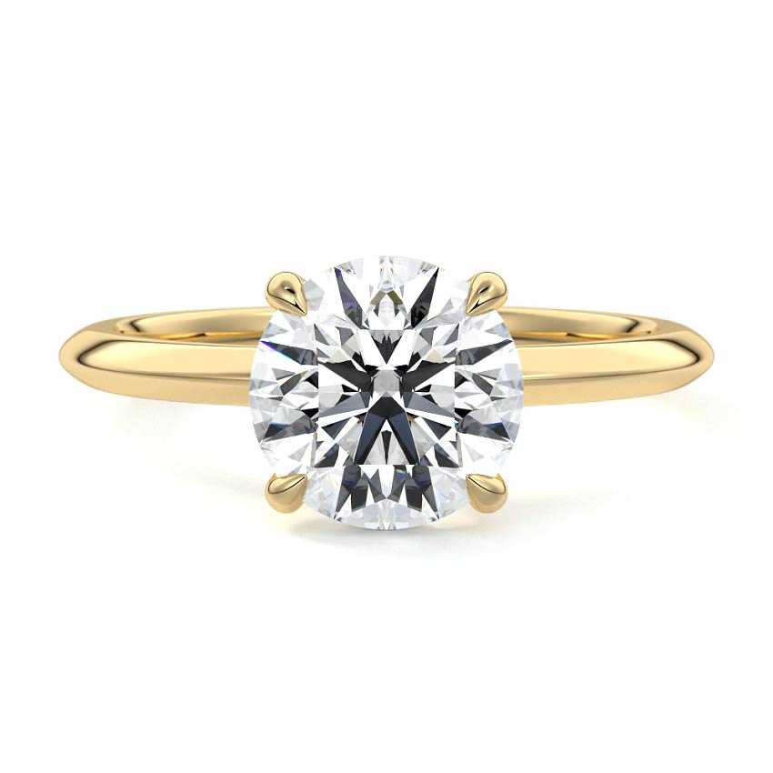 Sonia - Round Yellow Gold Lab Grown Diamond Engagement Ring | Nura Lab