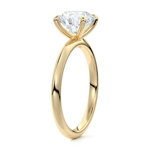 Sonia - Round Yellow Gold Engagement Ring Side View | Nura Lab