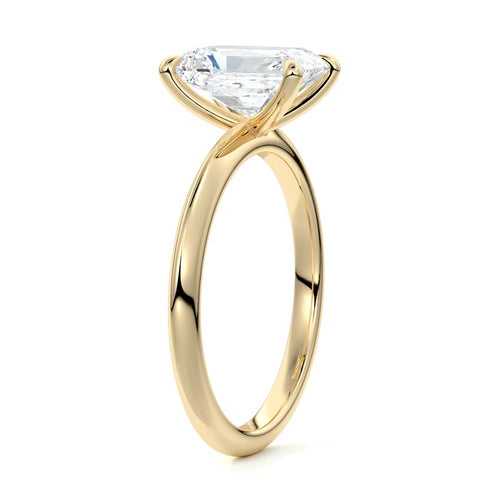 Sonia - Radiant Yellow Gold Engagement Ring Side View | Nura Lab