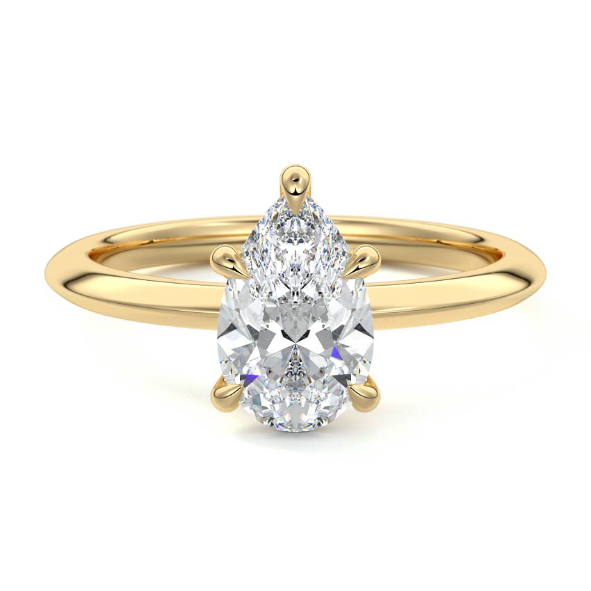 Sonia - Pear Yellow Gold Lab Grown Diamond Engagement Ring | Nura Lab