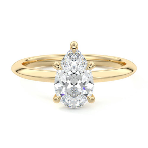 Sonia - Pear Yellow Gold Lab Grown Diamond Engagement Ring | Nura Lab