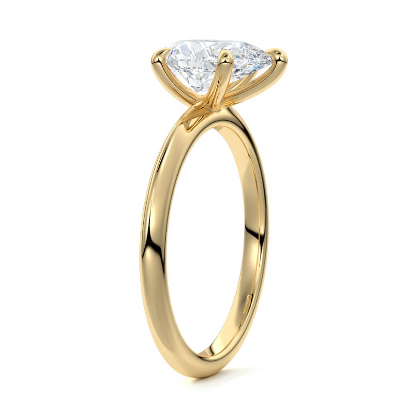 Sonia - Pear Yellow Gold Engagement Ring Side View | Nura Lab