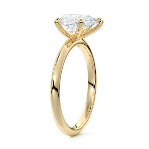 Sonia - Pear Yellow Gold Engagement Ring Side View | Nura Lab