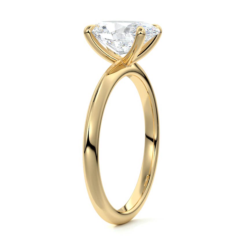 Sonia - Oval Yellow Gold Engagement Ring Side View | Nura Lab