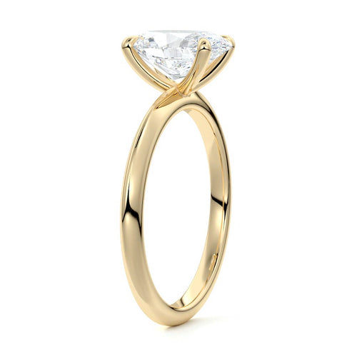 Sonia - Oval Yellow Gold Engagement Ring Side View | Nura Lab
