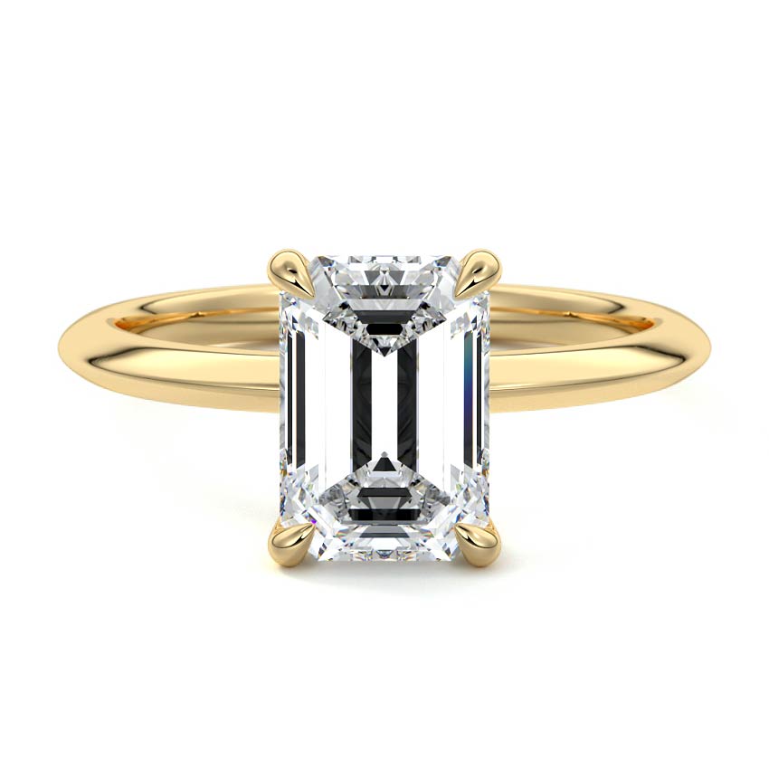 Sonia - Emerald Cut Yellow Gold Lab Grown Diamond Engagement Ring | Nura Lab