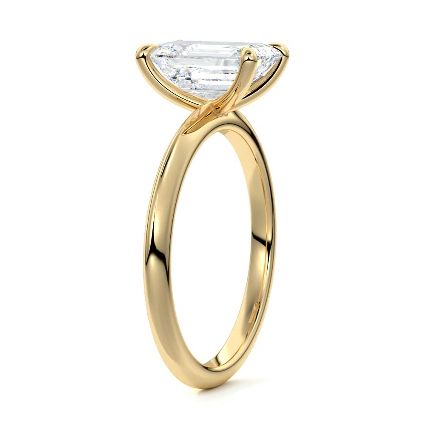 Sonia - Emerald Cut Yellow Gold Lab Grown Diamond Engagement Ring | Nura Lab
