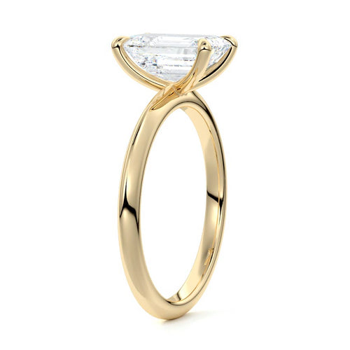 Sonia - Emerald Cut Yellow Gold Lab Grown Diamond Engagement Ring | Nura Lab