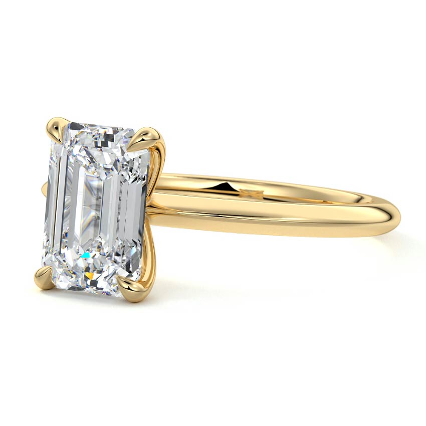 Sonia - Emerald Cut Yellow Gold Lab Grown Diamond Engagement Ring | Nura Lab
