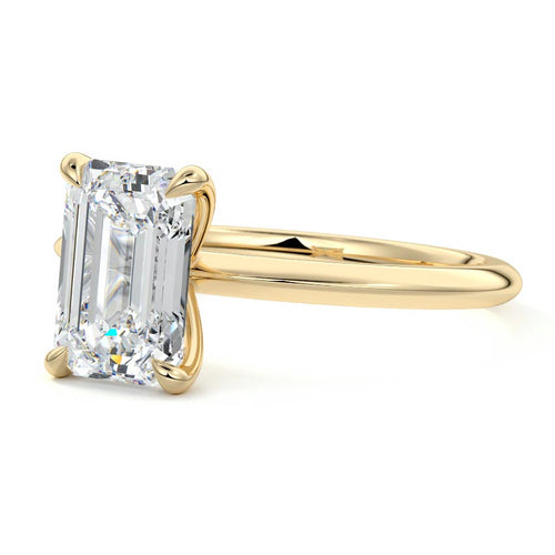 Sonia - Emerald Cut Yellow Gold Lab Grown Diamond Engagement Ring | Nura Lab