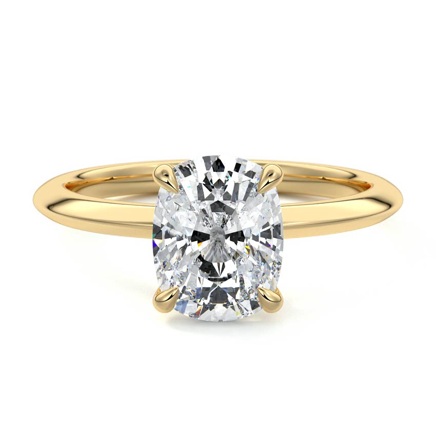 Sonia - Cushion Yellow Gold Lab Grown Diamond Engagement Ring | Nura Lab