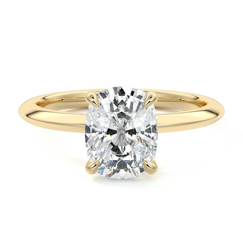Sonia - Cushion Yellow Gold Lab Grown Diamond Engagement Ring | Nura Lab
