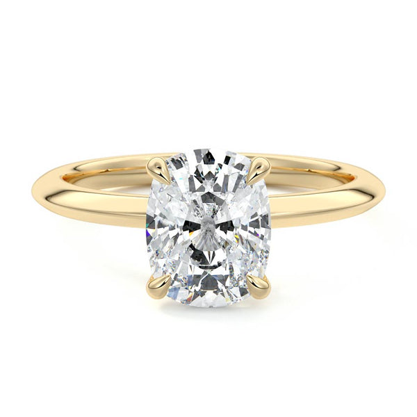 Sonia - Cushion Sculpted Cathedral Solitaire Lab Grown Diamond Engagement Ring