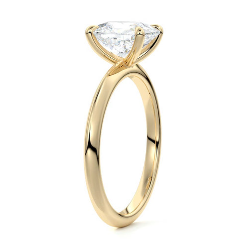 Sonia - Cushion Yellow Gold Engagement Ring Side View | Nura Lab