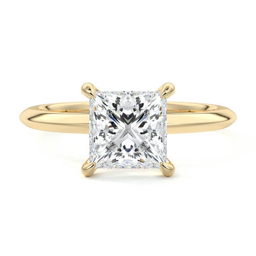 Sonia - Princess Yellow Gold Lab Grown Diamond Engagement Ring | Nura Lab