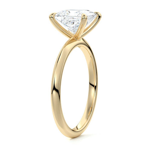 Sonia - Princess Yellow Gold Engagement Ring Side View | Nura Lab
