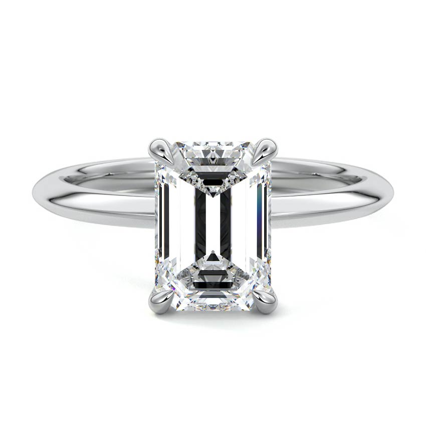 Sonia - Emerald Cut White Gold Lab Grown Diamond Engagement Ring | Nura Lab