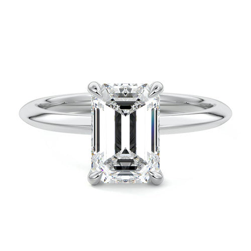 Sonia - Emerald Cut White Gold Lab Grown Diamond Engagement Ring | Nura Lab