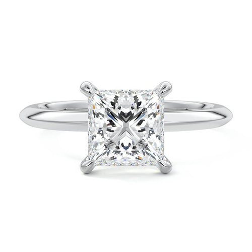 Sonia - Princess White Gold Lab Grown Diamond Engagement Ring | Nura Lab