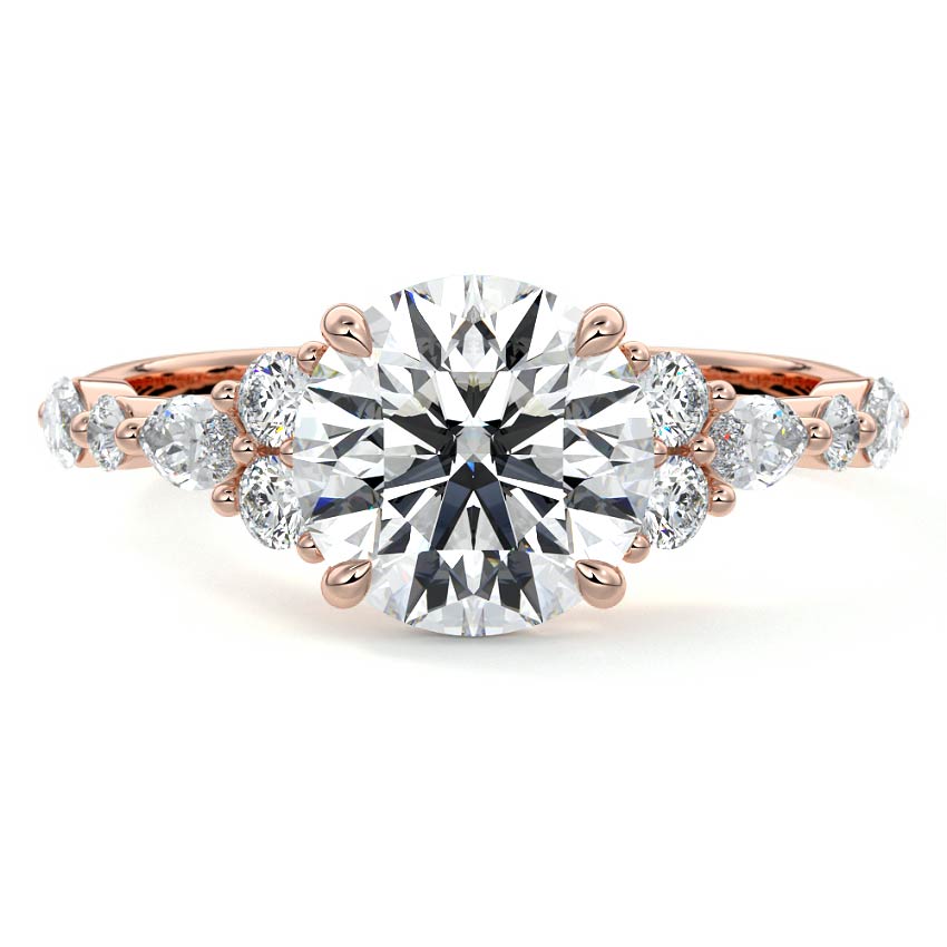Tessa - Round Rose Gold Lab Grown Diamond Engagement Ring | Nura Lab
