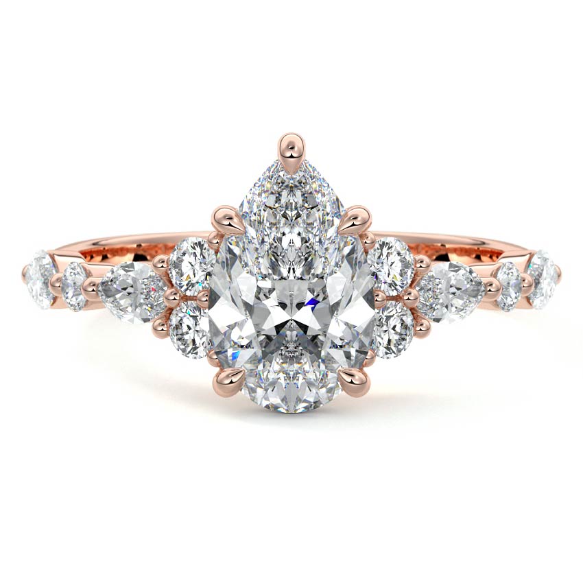 Tessa - Pear Rose Gold Lab Grown Diamond Engagement Ring | Nura Lab