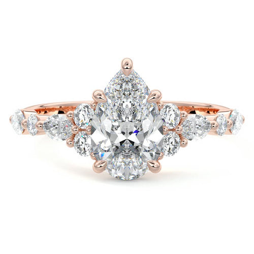 Tessa - Pear Rose Gold Lab Grown Diamond Engagement Ring | Nura Lab