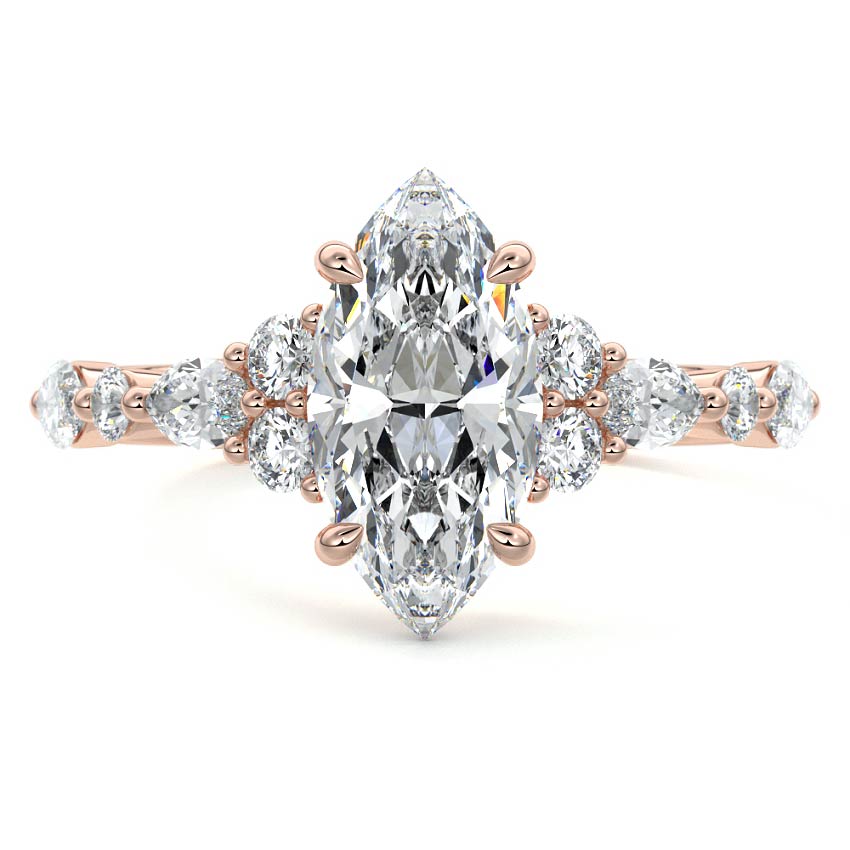 Tessa - Marquise Rose Gold Lab Grown Diamond Engagement Ring | Nura Lab