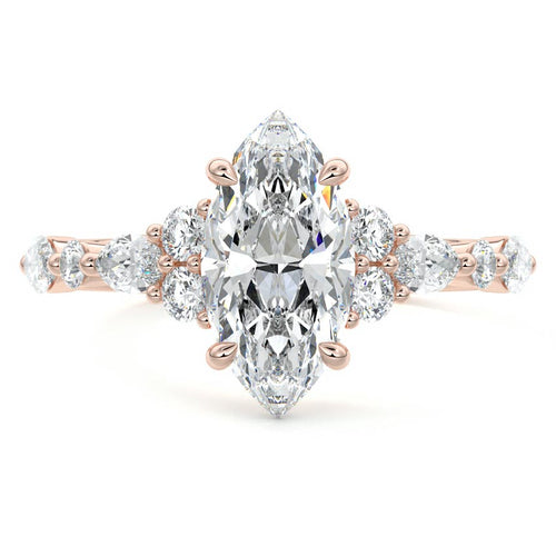 Tessa - Marquise Rose Gold Lab Grown Diamond Engagement Ring | Nura Lab