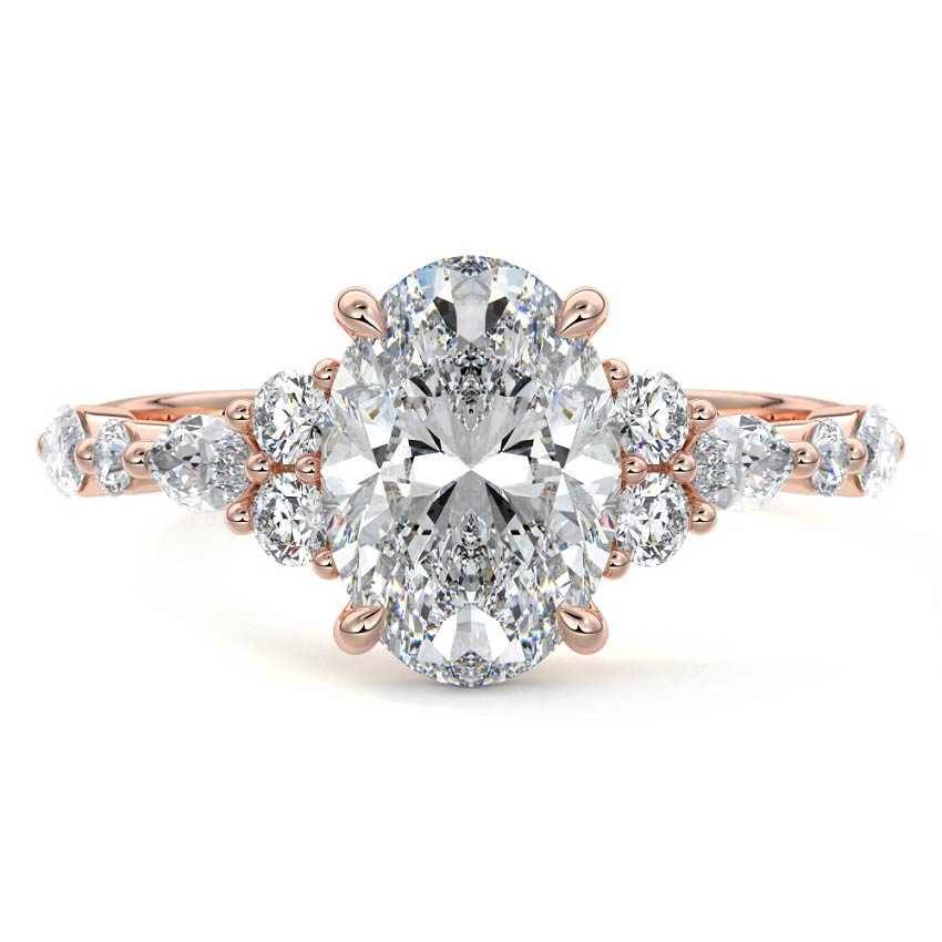 Tessa - Oval Rose Gold Lab Grown Diamond Engagement Ring | Nura Lab