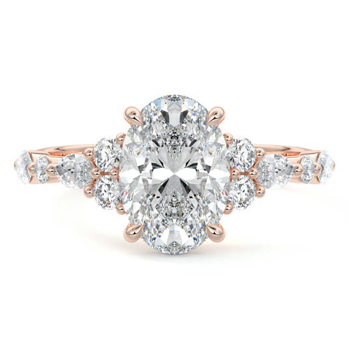 Tessa - Oval Rose Gold Lab Grown Diamond Engagement Ring | Nura Lab