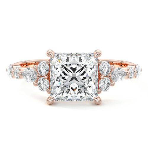 Tessa - Princess Rose Gold Lab Grown Diamond Engagement Ring | Nura Lab