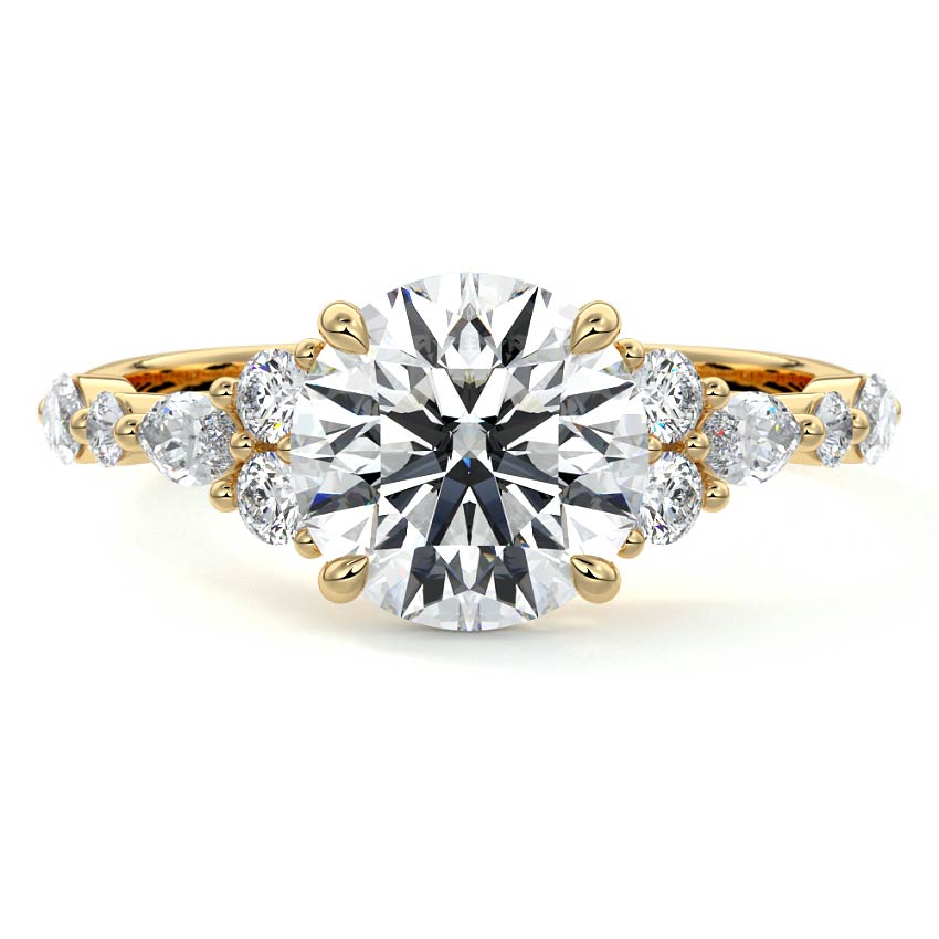Tessa - Round Yellow Gold Lab Grown Diamond Engagement Ring | Nura Lab