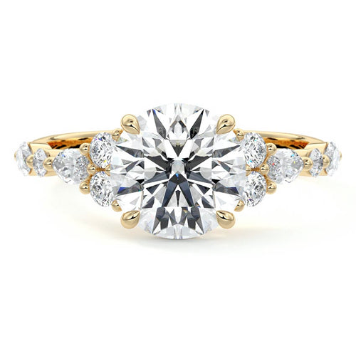 Tessa - Round Yellow Gold Lab Grown Diamond Engagement Ring | Nura Lab
