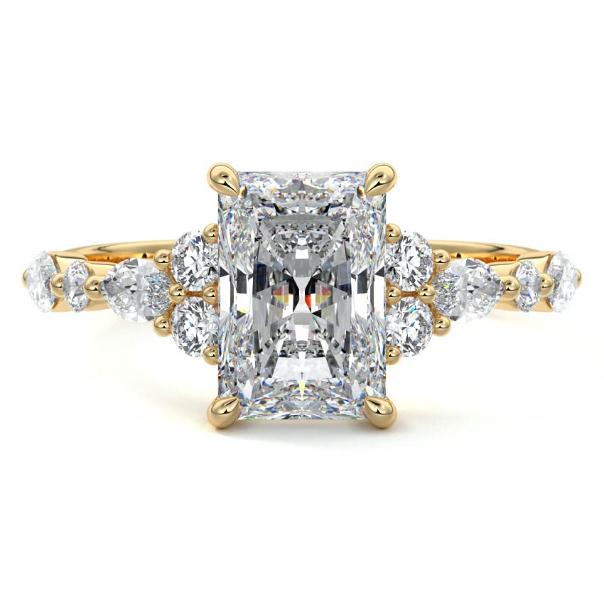 Tessa - Radiant Yellow Gold Lab Grown Diamond Engagement Ring | Nura Lab