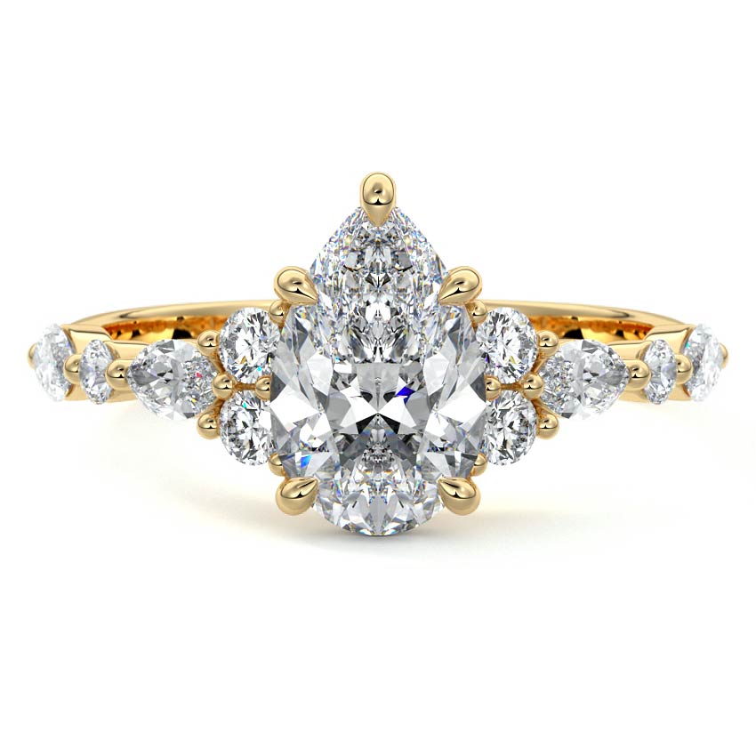 Tessa - Pear Yellow Gold Lab Grown Diamond Engagement Ring | Nura Lab