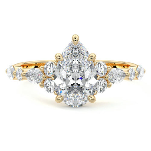Tessa - Pear Yellow Gold Lab Grown Diamond Engagement Ring | Nura Lab