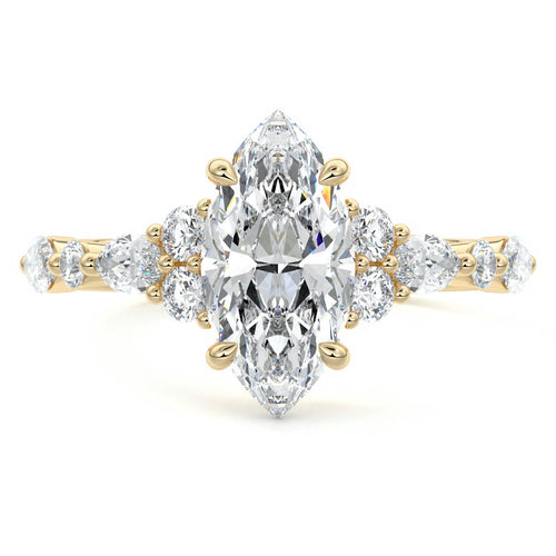 Tessa - Marquise Yellow Gold Lab Grown Diamond Engagement Ring | Nura Lab
