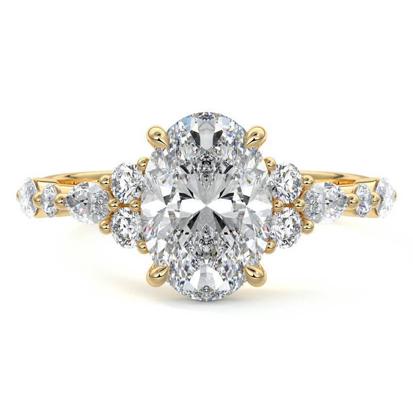 Tessa - Oval Yellow Gold Lab Grown Diamond Engagement Ring | Nura Lab