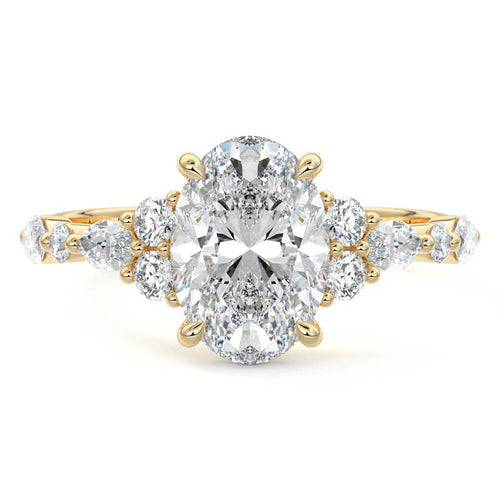 Tessa - Oval Yellow Gold Lab Grown Diamond Engagement Ring | Nura Lab