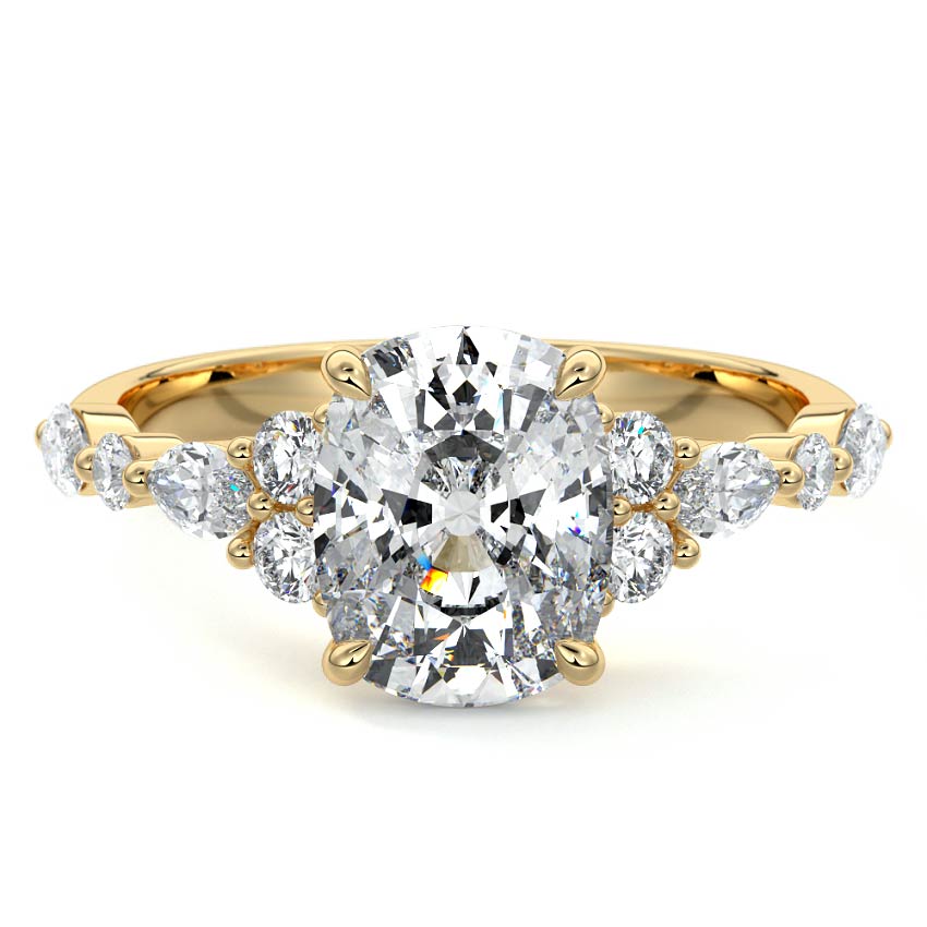 Tessa - Cushion Yellow Gold Lab Grown Diamond Engagement Ring | Nura Lab