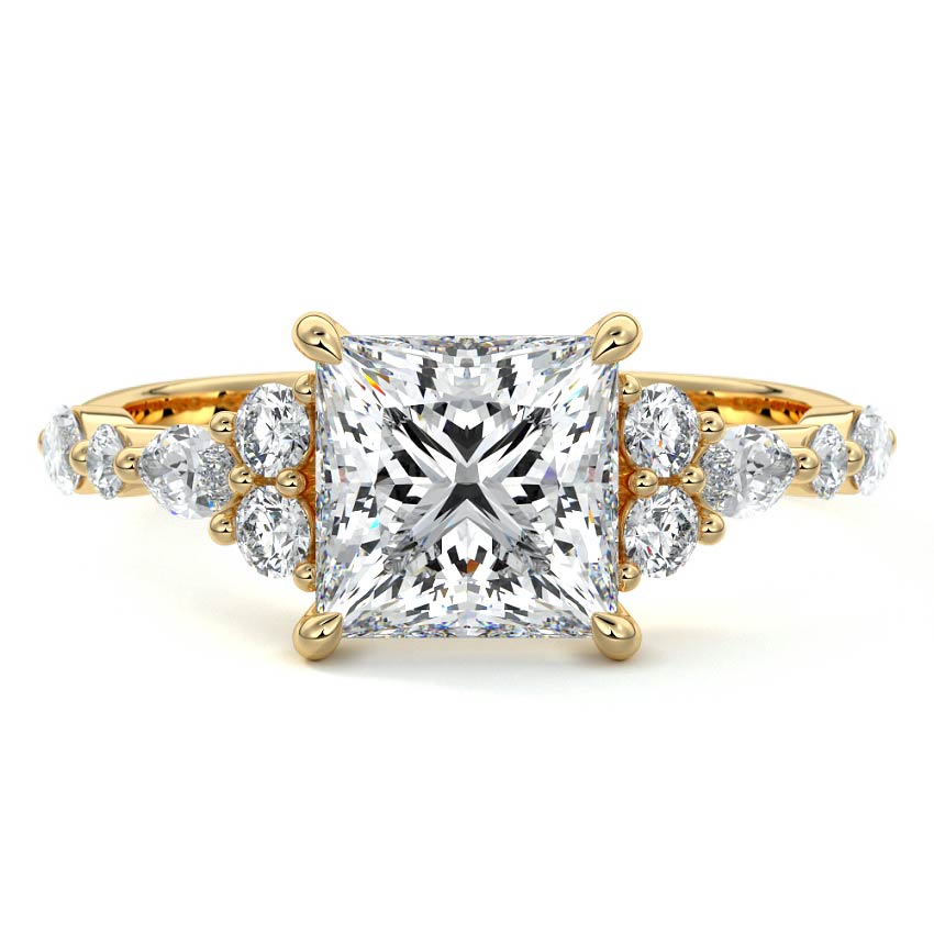 Tessa - Princess Yellow Gold Lab Grown Diamond Engagement Ring | Nura Lab