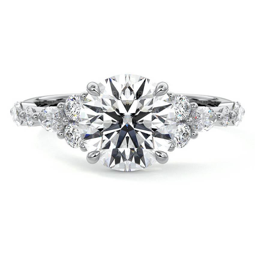 Tessa - Round White Gold Lab Grown Diamond Engagement Ring | Nura Lab