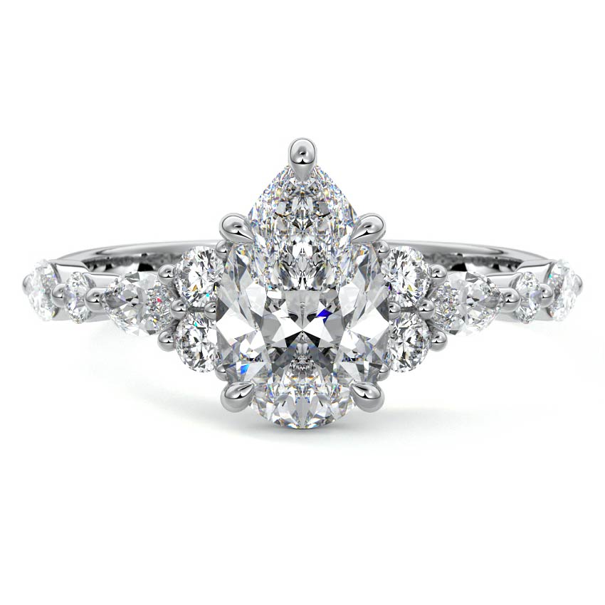 Tessa - Pear White Gold Lab Grown Diamond Engagement Ring | Nura Lab